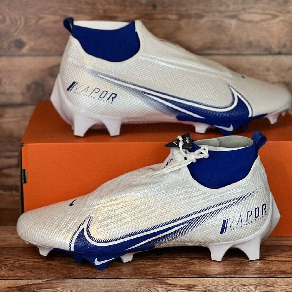 Nike Vapor Edge Pro 360 White/Game Royal Football Cleats Mens Size 14 AO8277-101